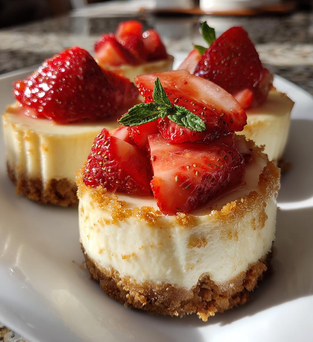 mini strawberry cheesecakes - detail 1