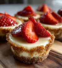 mini strawberry cheesecakes