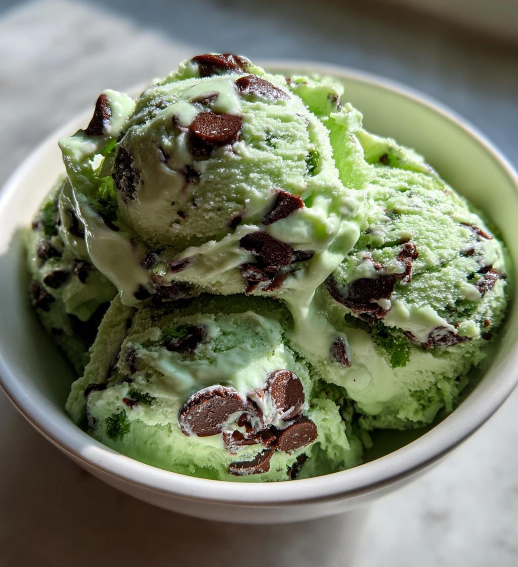 mint chocolate chip ice cream - detail 1
