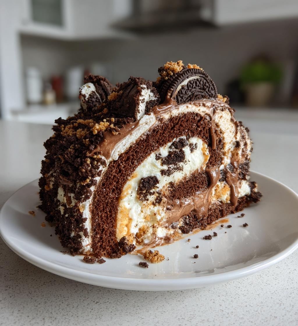 mms ferrero oreo roll cake - detail 1
