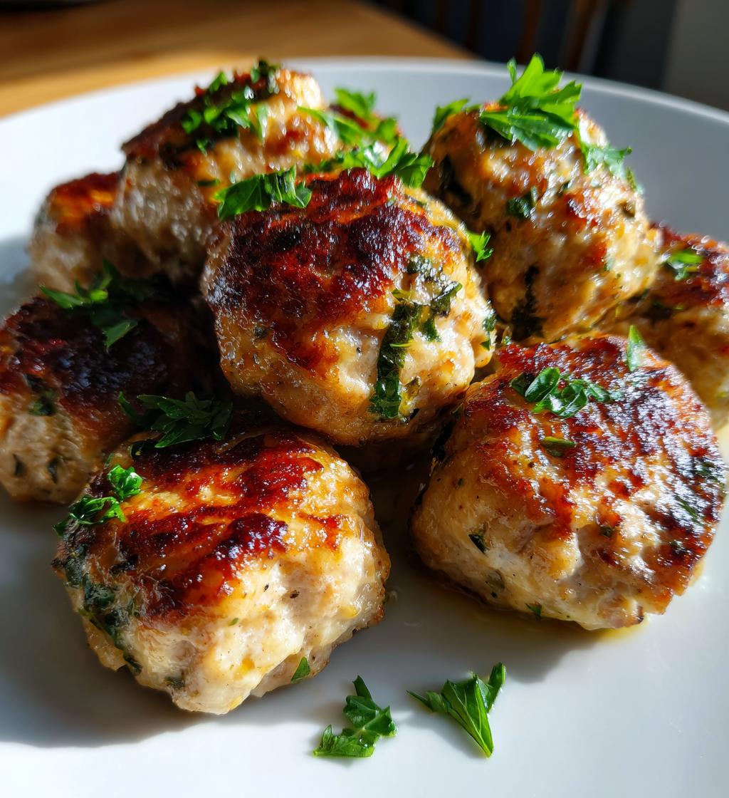 mushroom chicken meatballs - detail 1