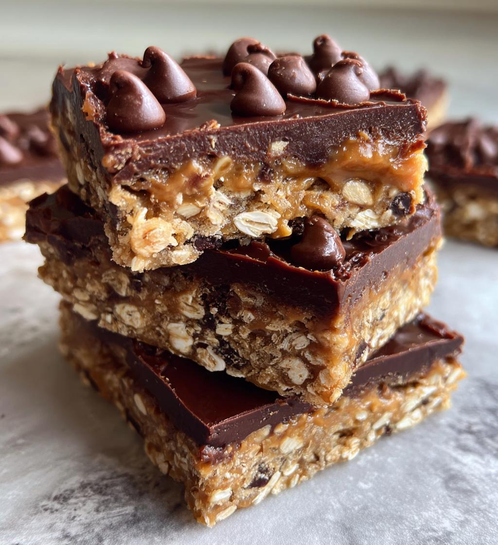 no bake chocolate peanut butter oat bars