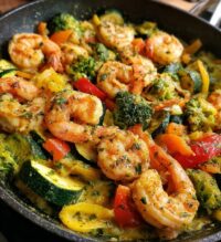 one pan 20 minute garlic parmesan shrimp veggies