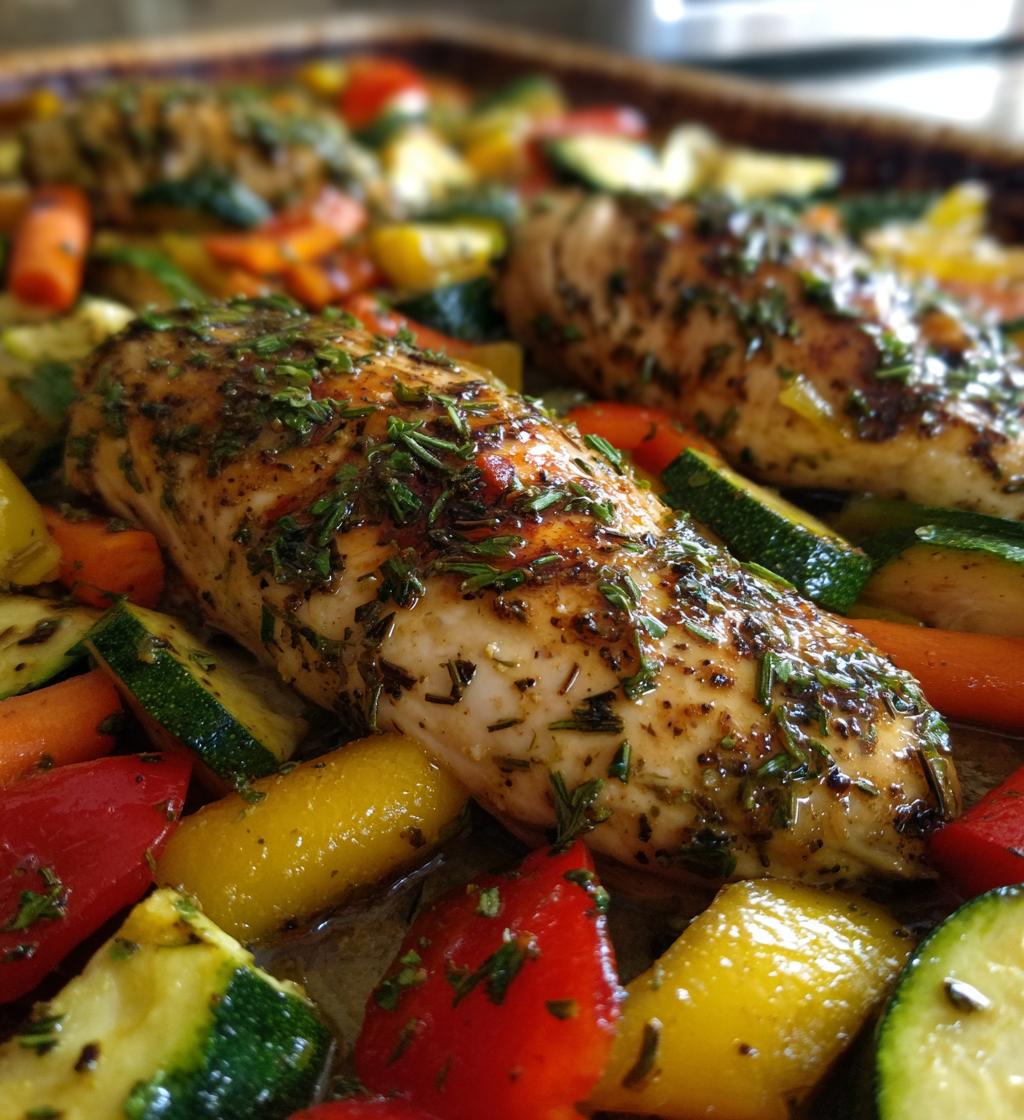 one pan 20 minute lemon herb chicken veggies