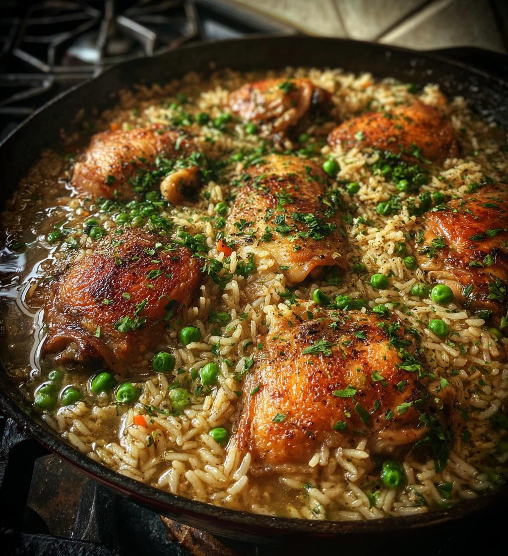 one pot chicken and rice - detail 1