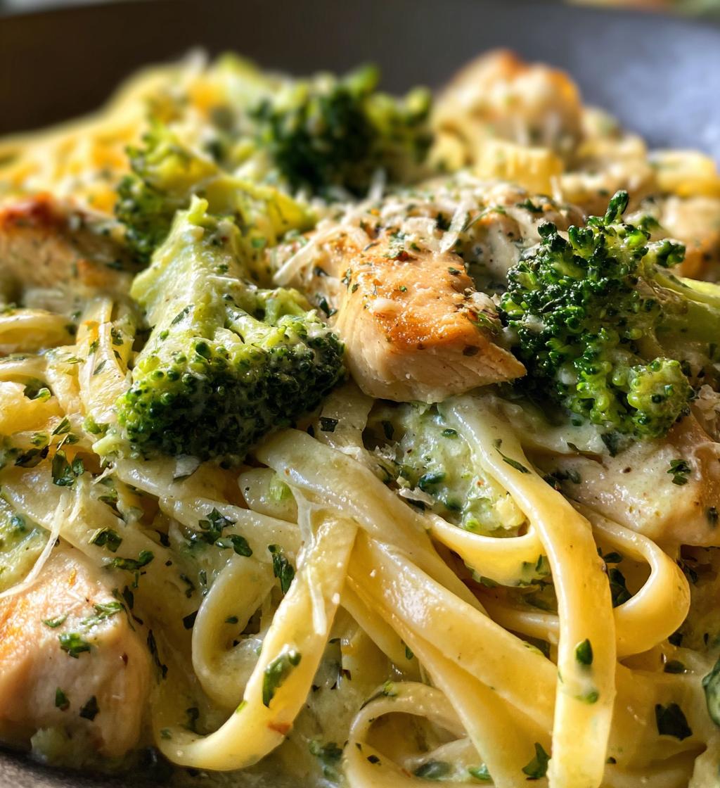 one pot chicken broccoli alfredo - detail 1