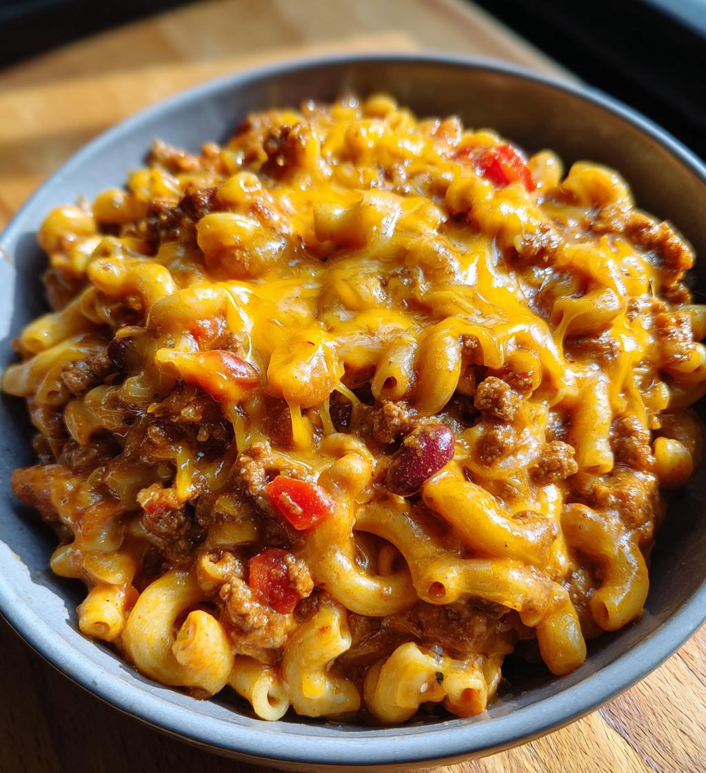 one pot chili mac and cheese - detail 1