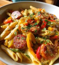 one pot creamy cajun sausage pasta