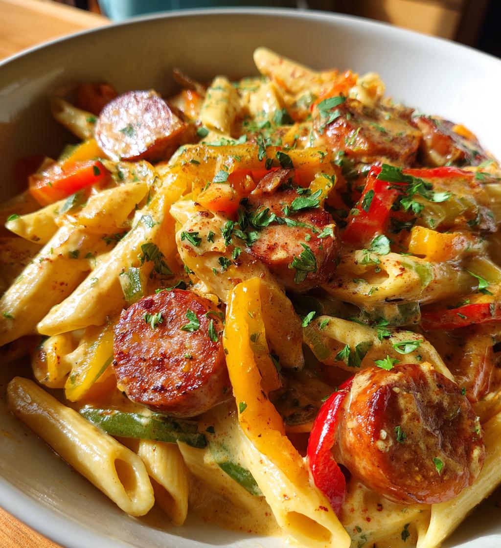 one pot creamy cajun sausage pasta