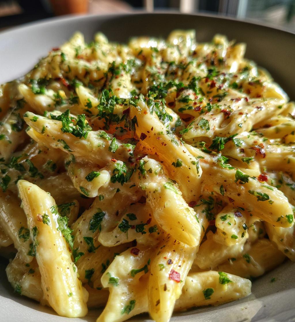 one pot creamy garlic pasta - detail 1