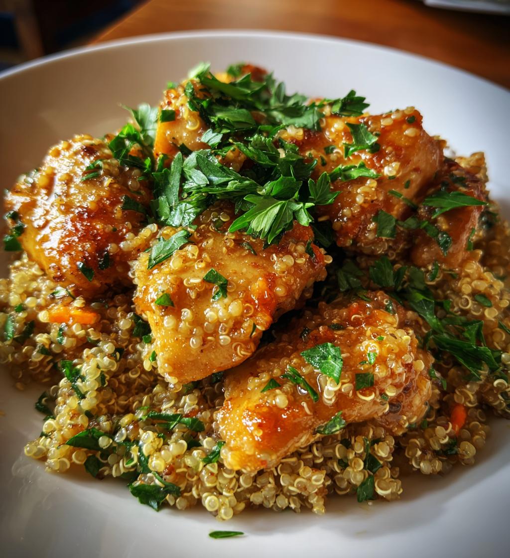 one pot garlic butter chicken and quinoa - detail 1
