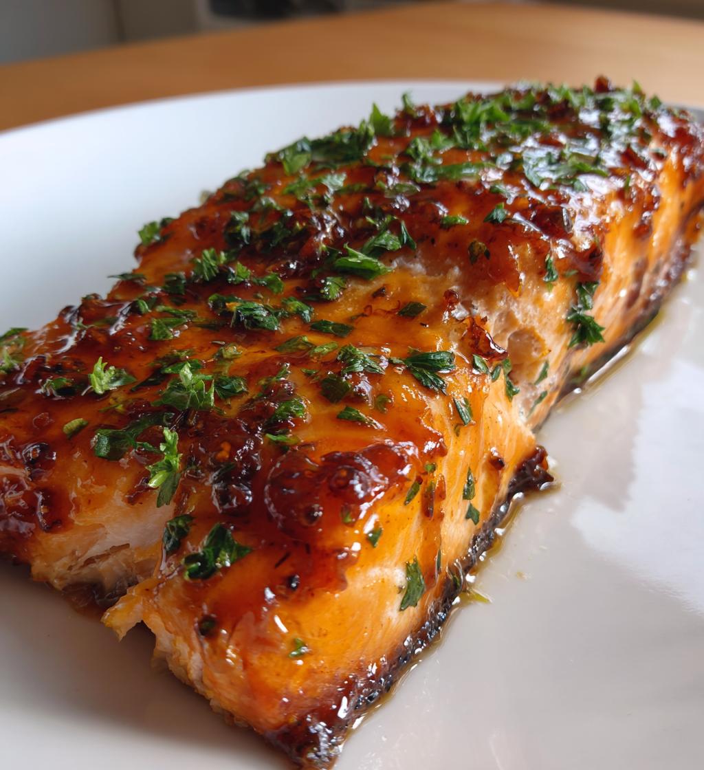 orange glazed salmon - detail 1