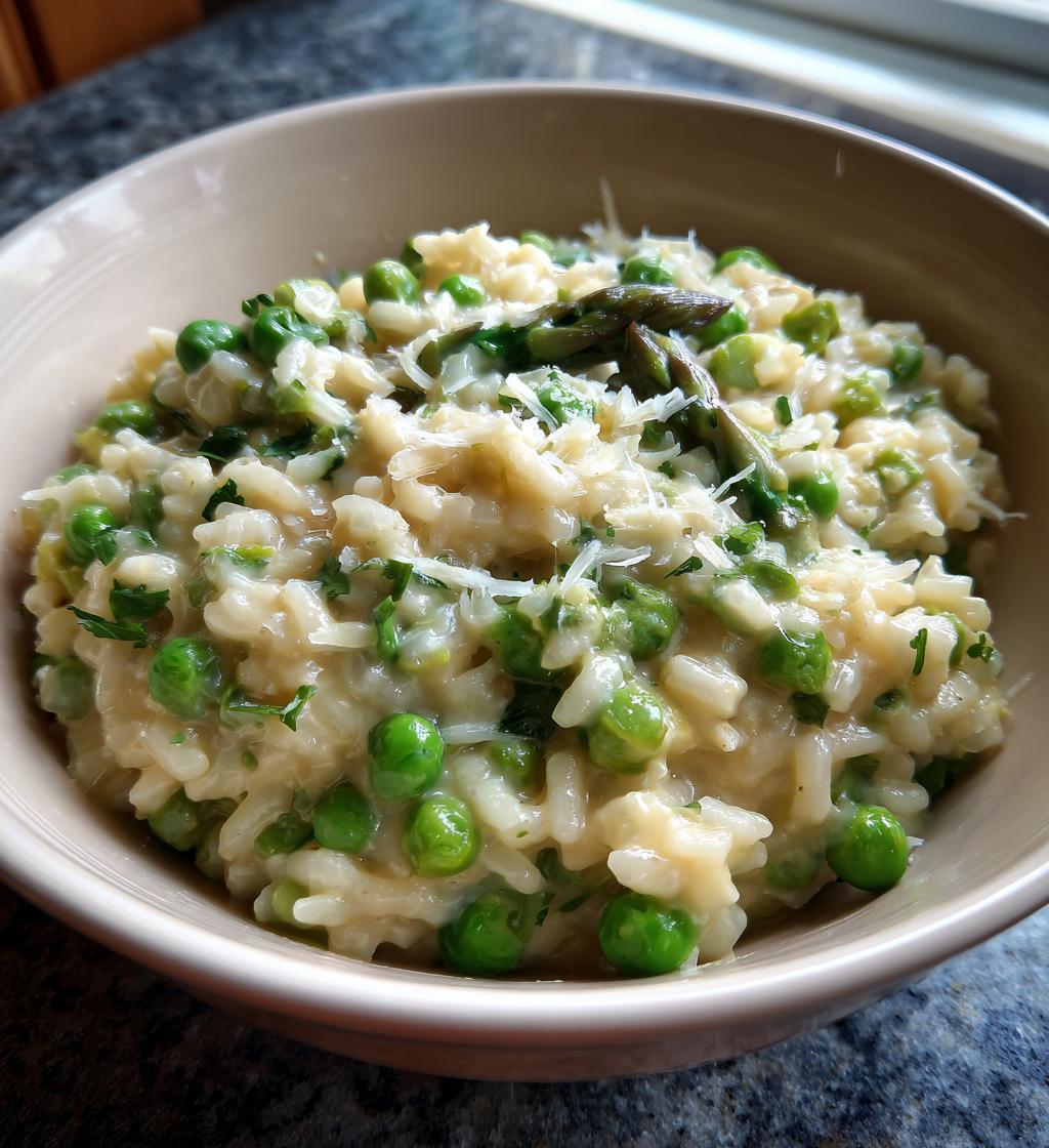pea and asparagus risotto - detail 1