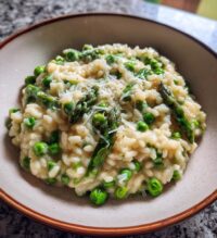 pea and asparagus risotto