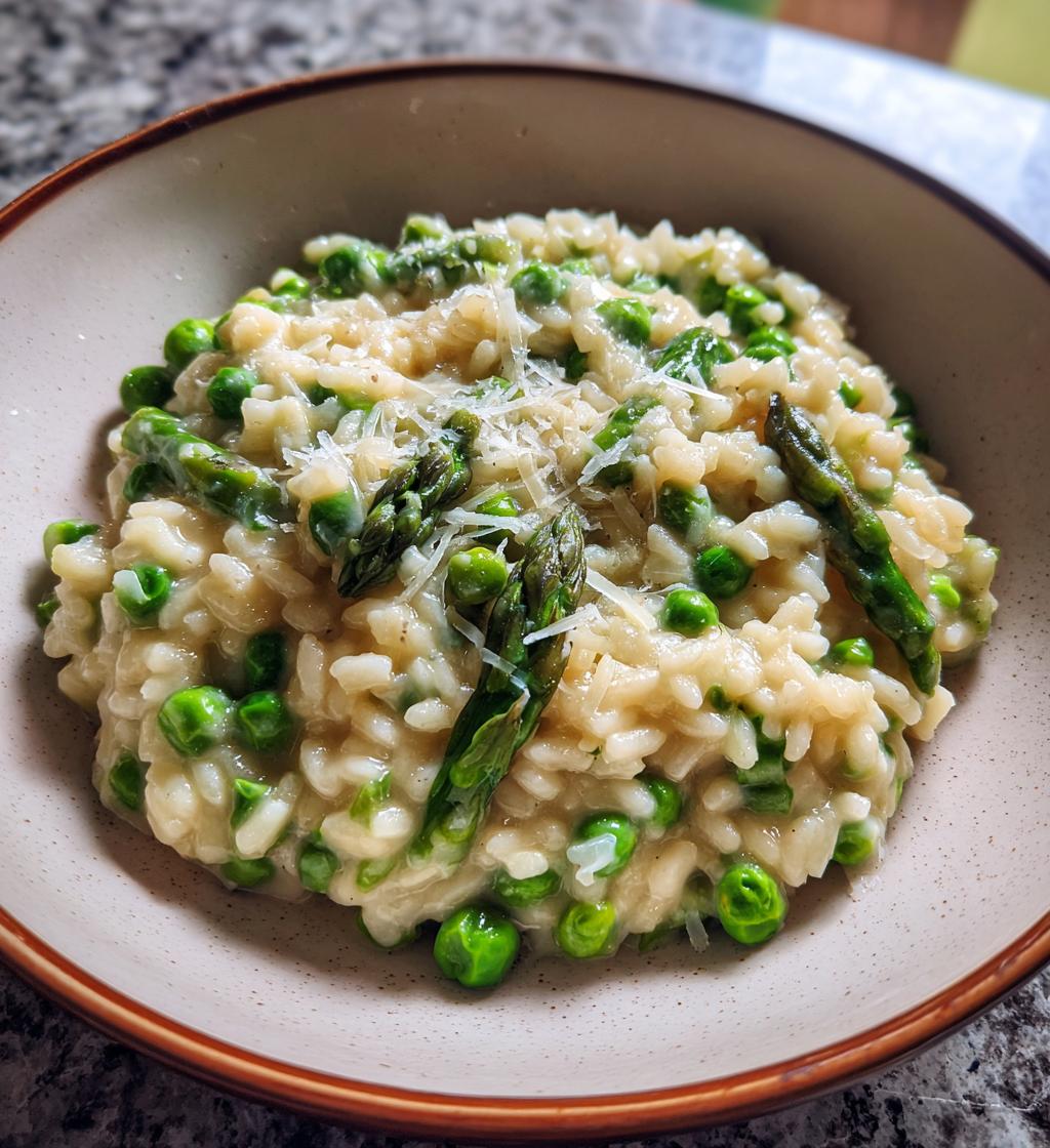 pea and asparagus risotto
