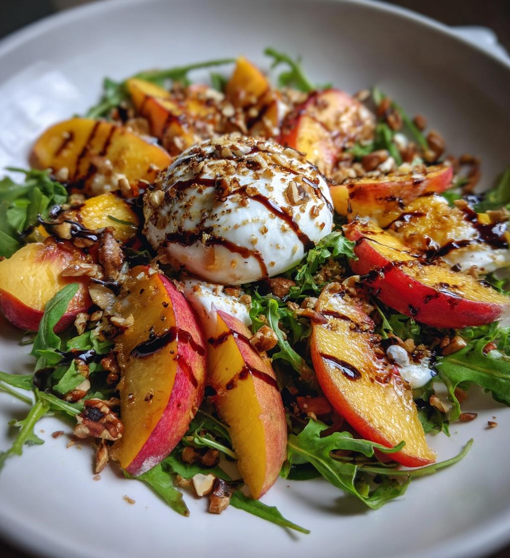 peach burrata salad - detail 1