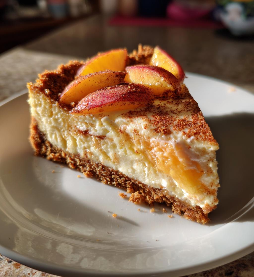 peach cobbler cheesecake - detail 1