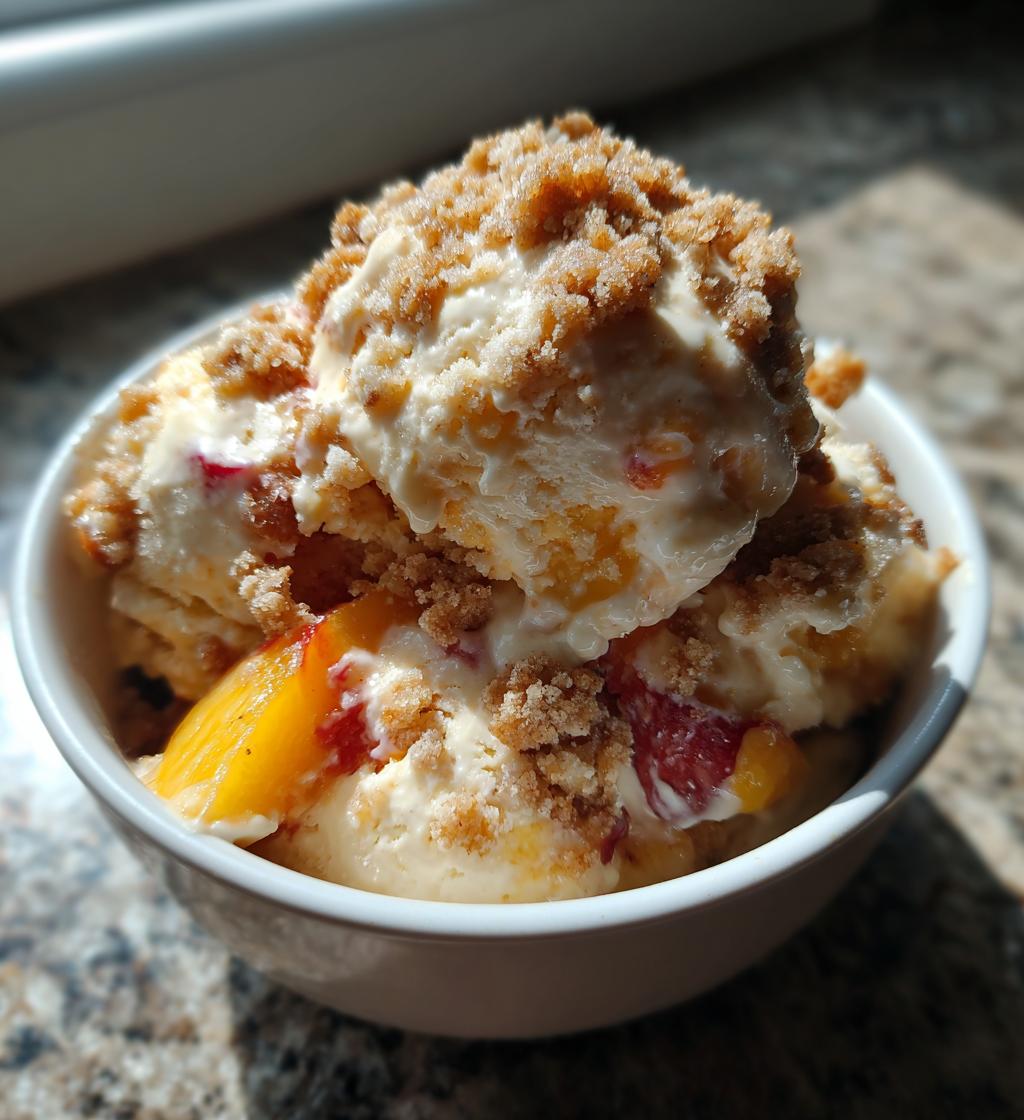 peach cobbler ice cream - detail 1