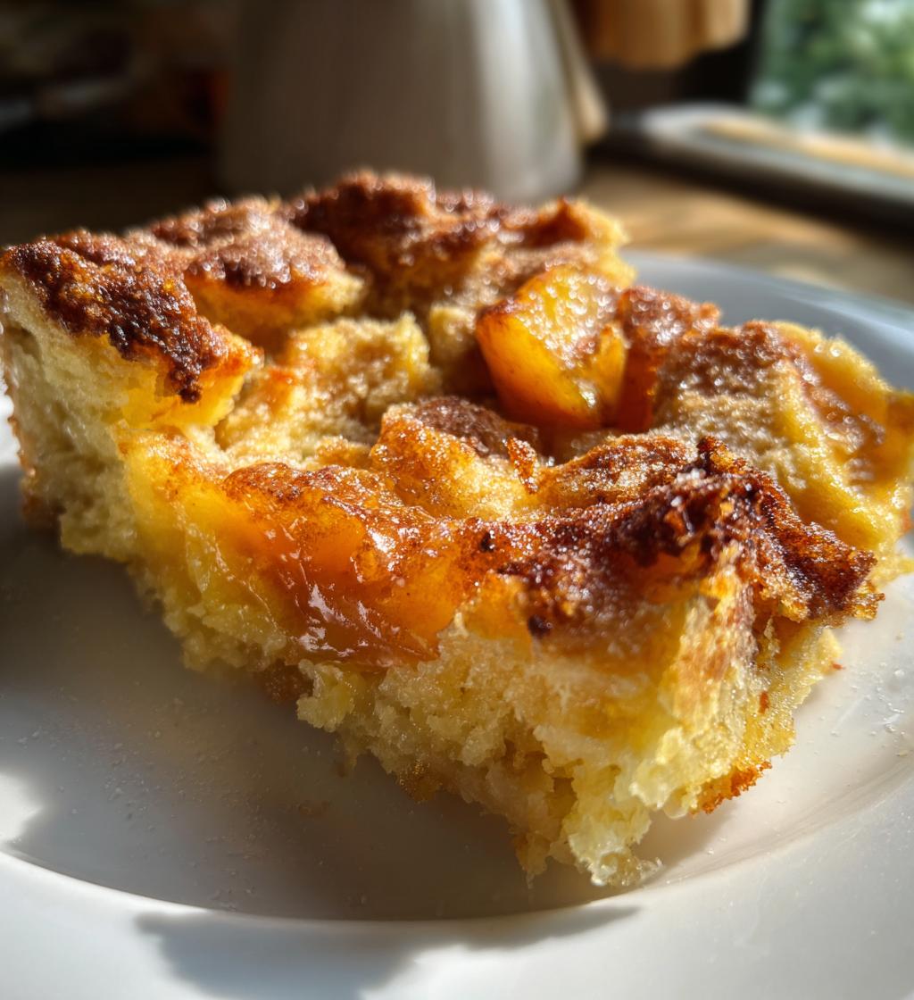 peach cobbler with canned peaches - detail 1