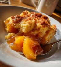 peach cobbler with canned peaches