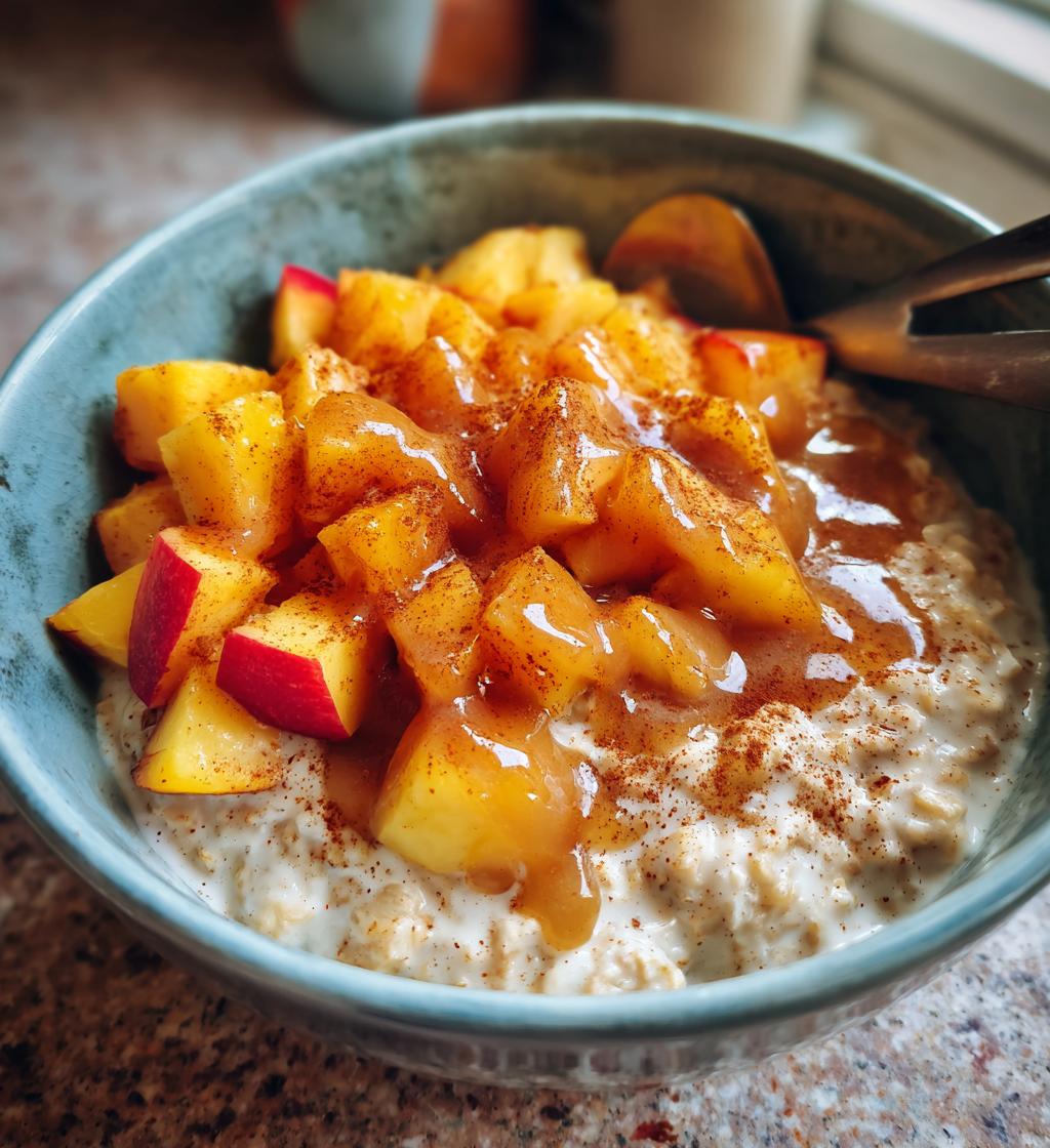 peach overnight oats - detail 1