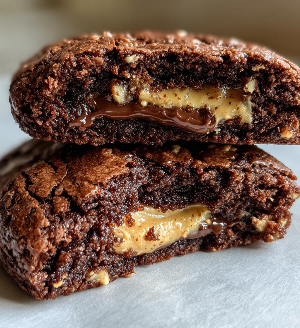 peanut butter filled brownie cookies - detail 1