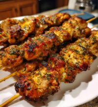 peruvian grilled chicken skewers