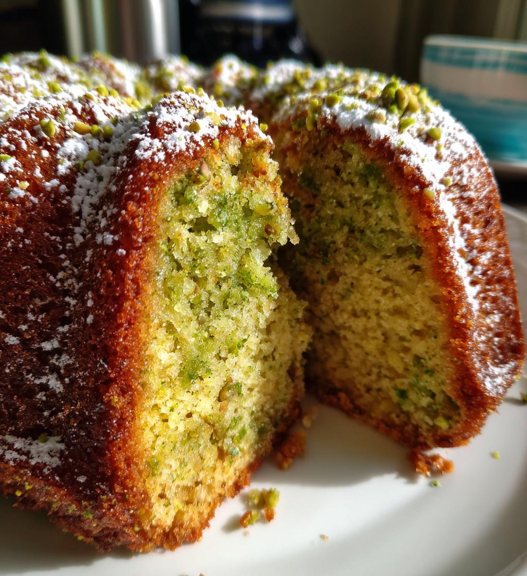 pistachio coffee cake - detail 1