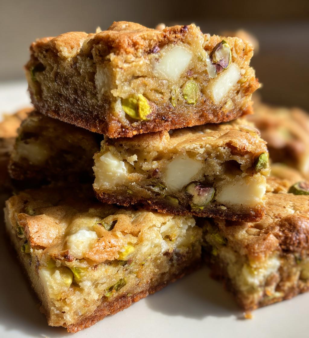 pistachio dream cookie bars - detail 1