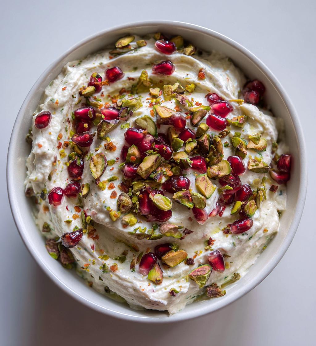 pomegranate pistachio whipped feta