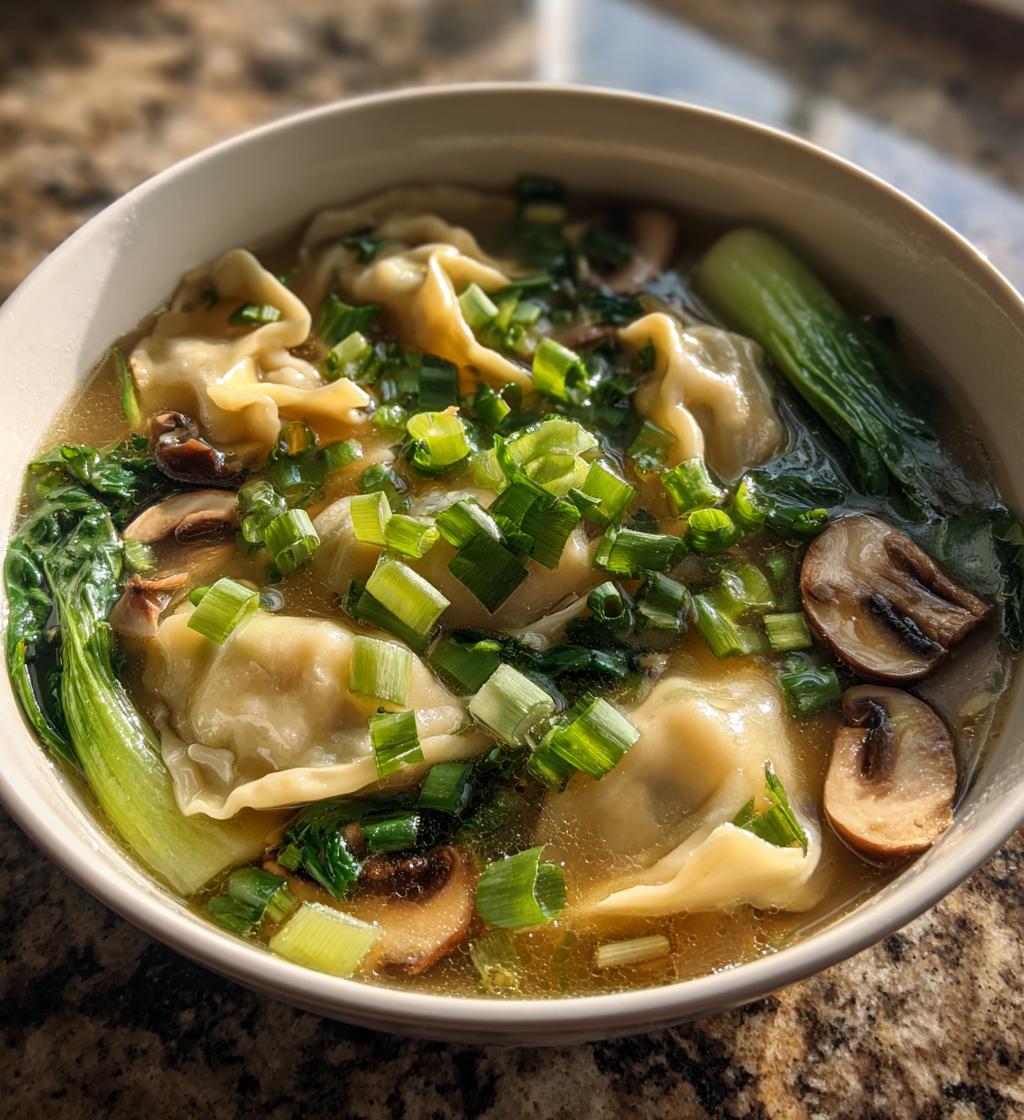 potsticker soup - detail 1