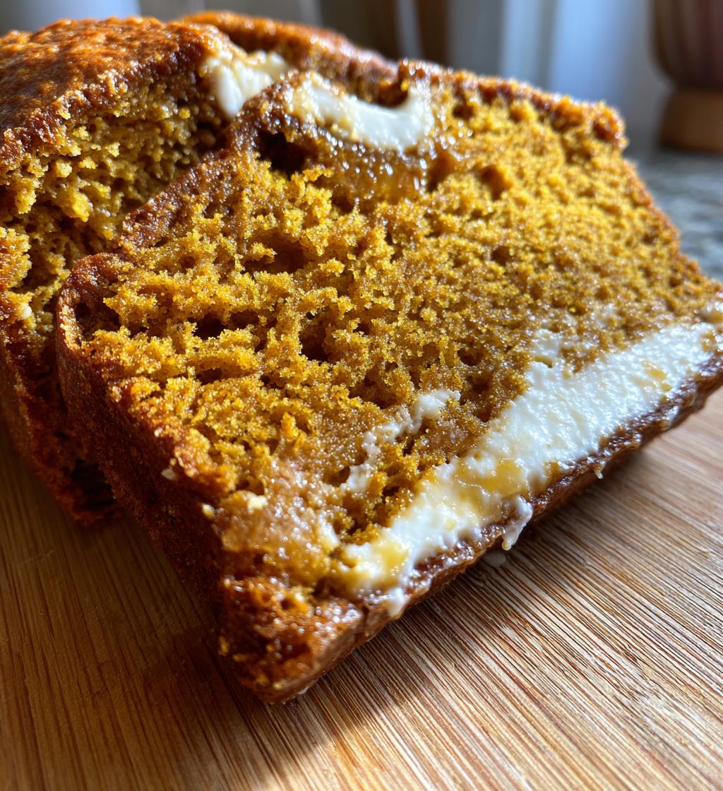pumpkin bread with maple cream cheese filling - detail 1