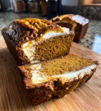 pumpkin bread with maple cream cheese filling