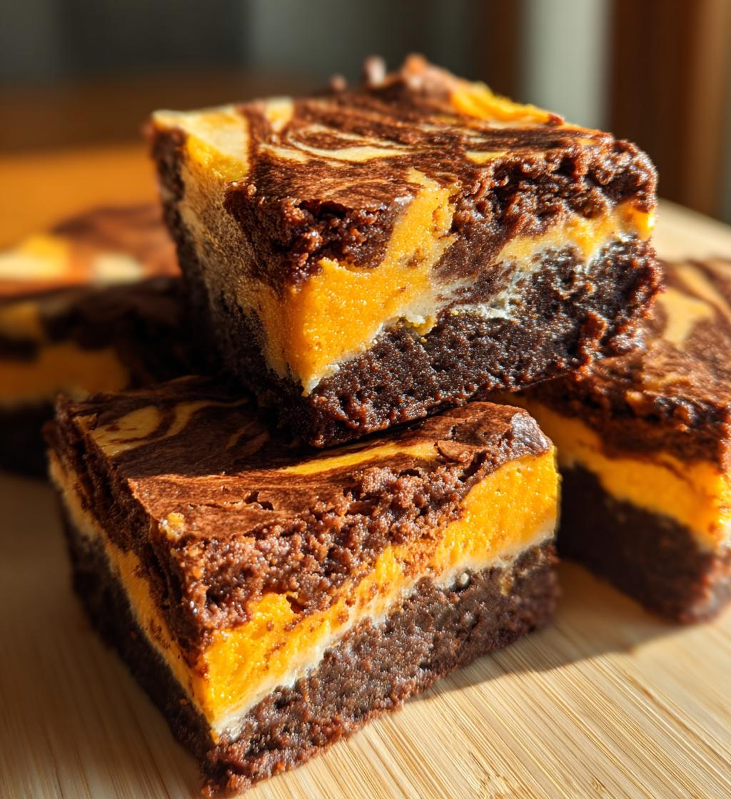 pumpkin cheesecake swirl brownies - detail 1