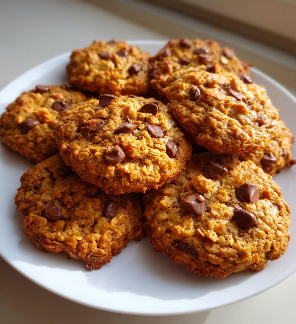 pumpkin chocolate chip oatmeal cookies