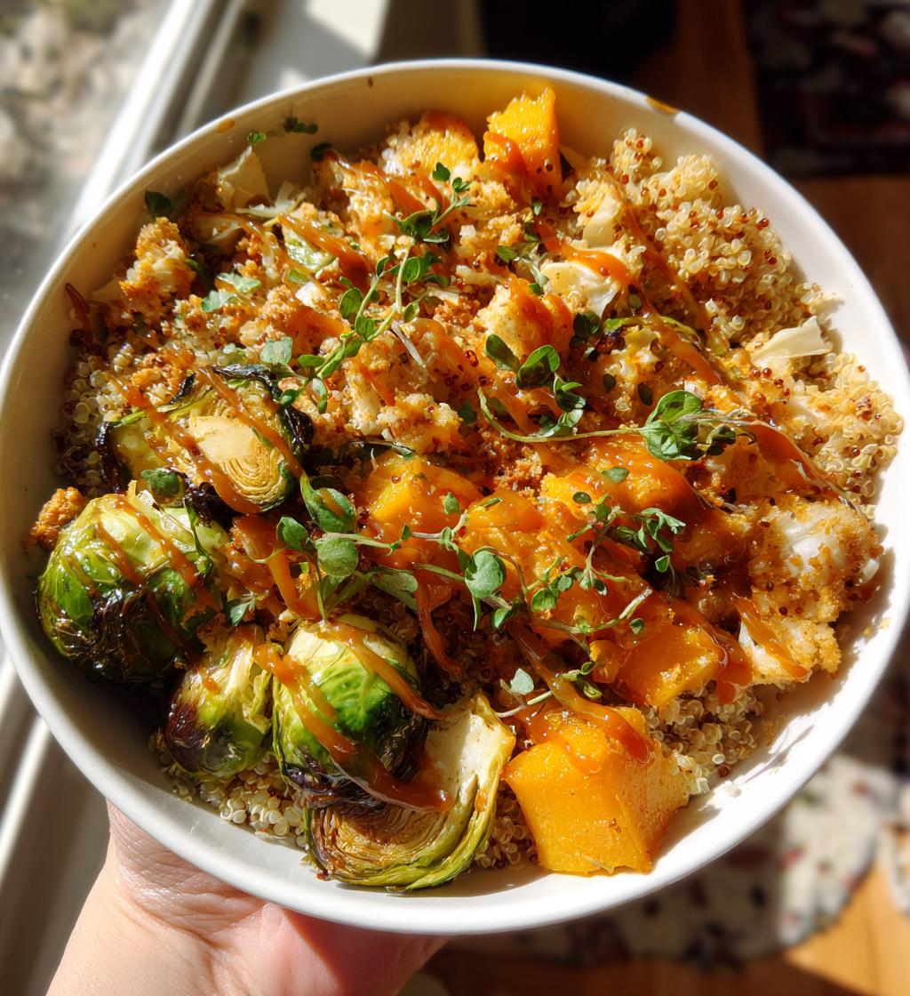 quinoa power bowls maple chipotle brussels squash - detail 1