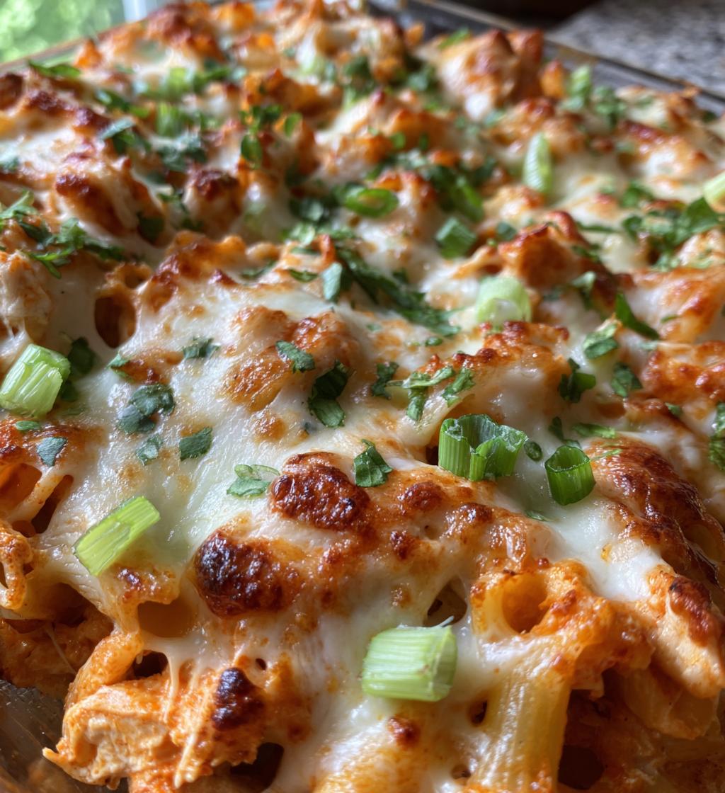 ranch buffalo pasta bake