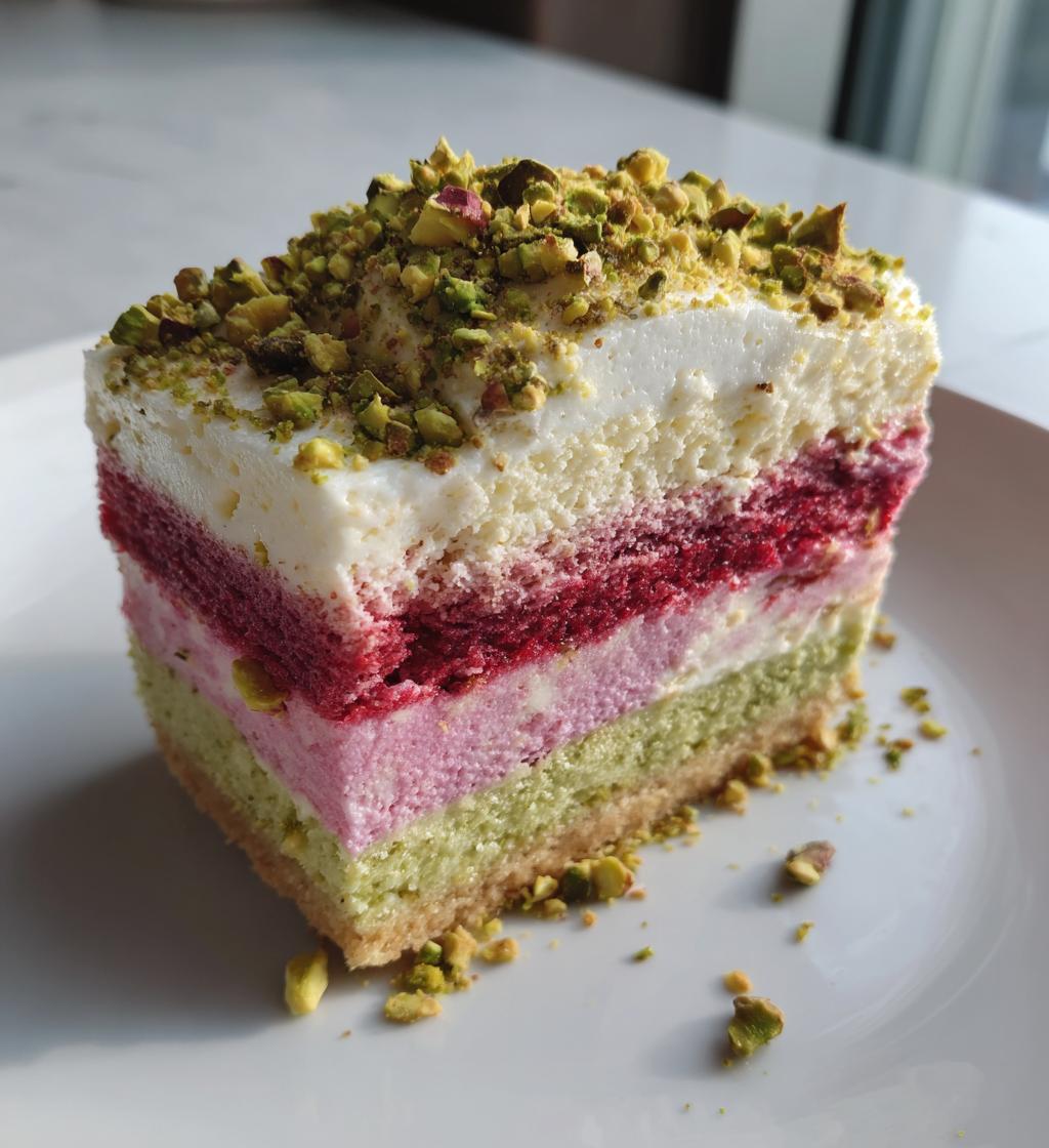 raspberry pistachio mousse cakes