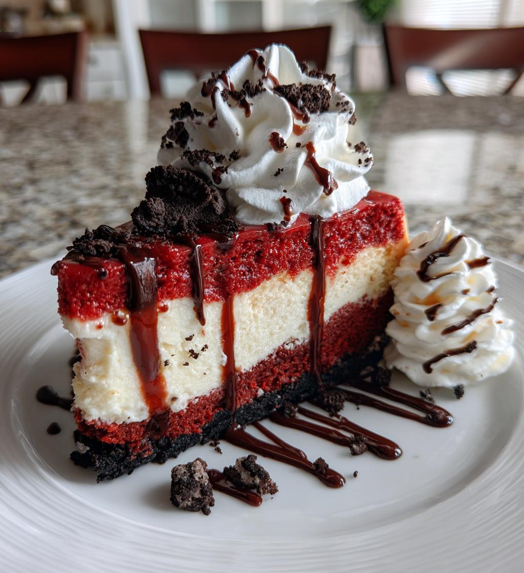 red velvet oreo cheesecake - detail 1