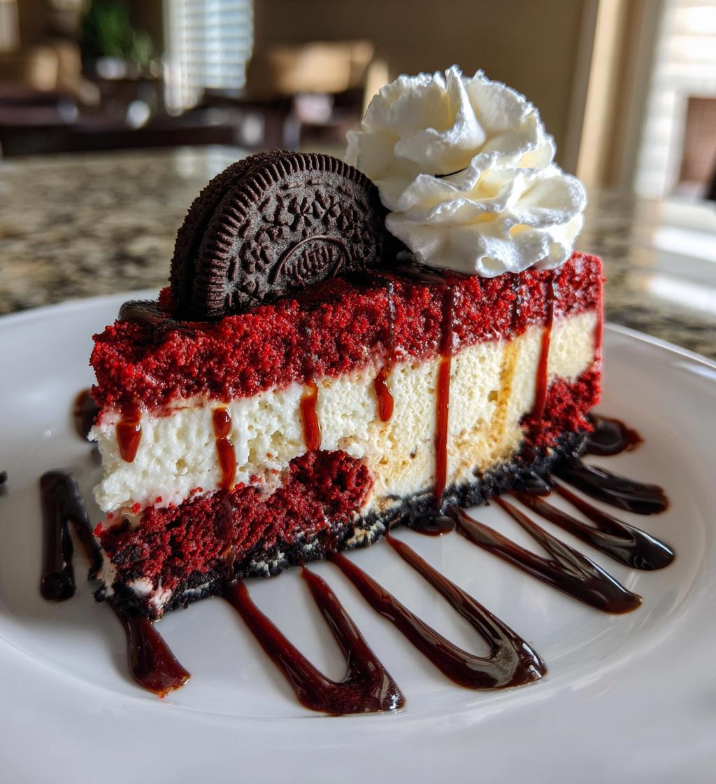 red velvet oreo cheesecake