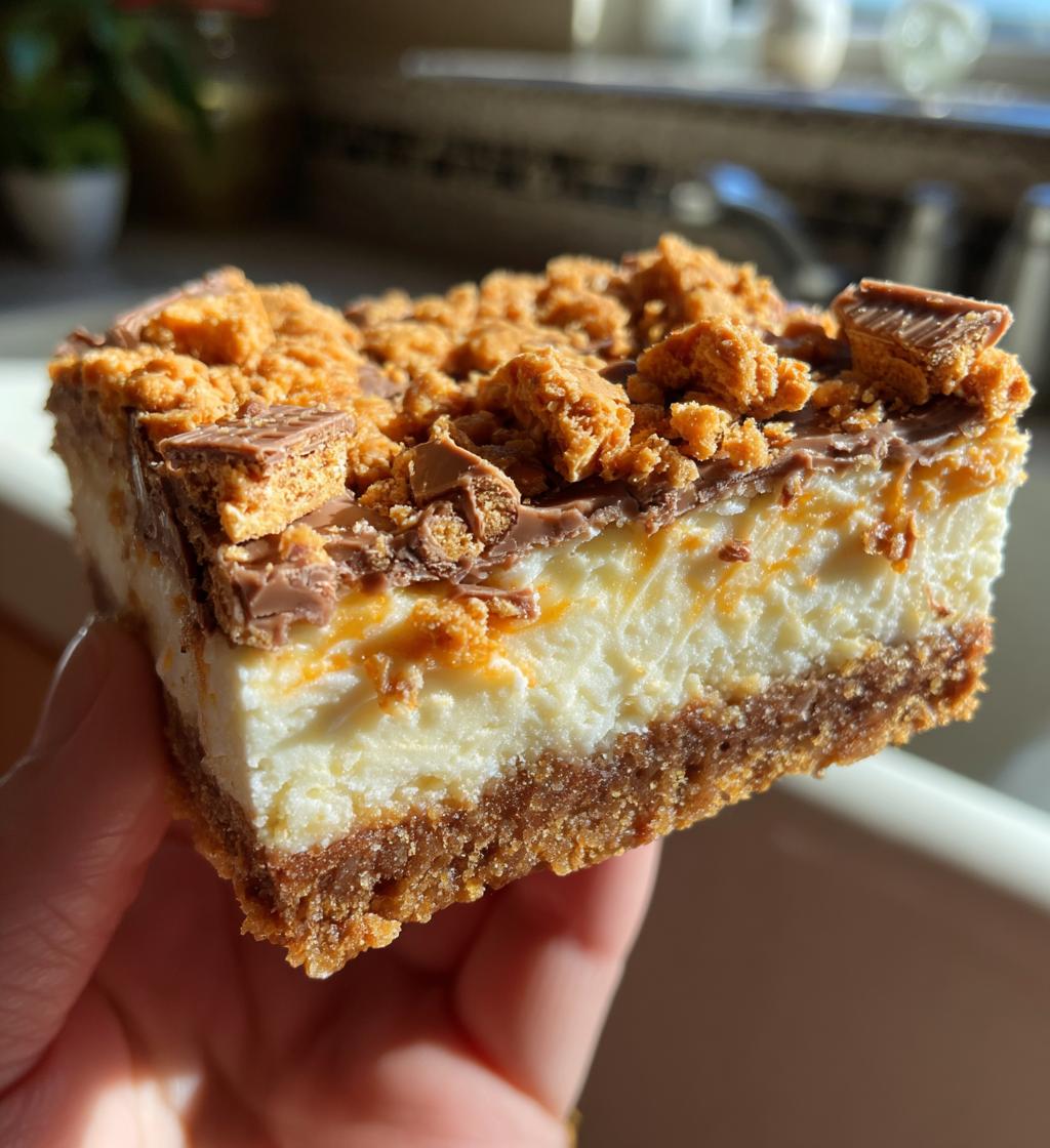 reeses butterfinger cheesecake bars
