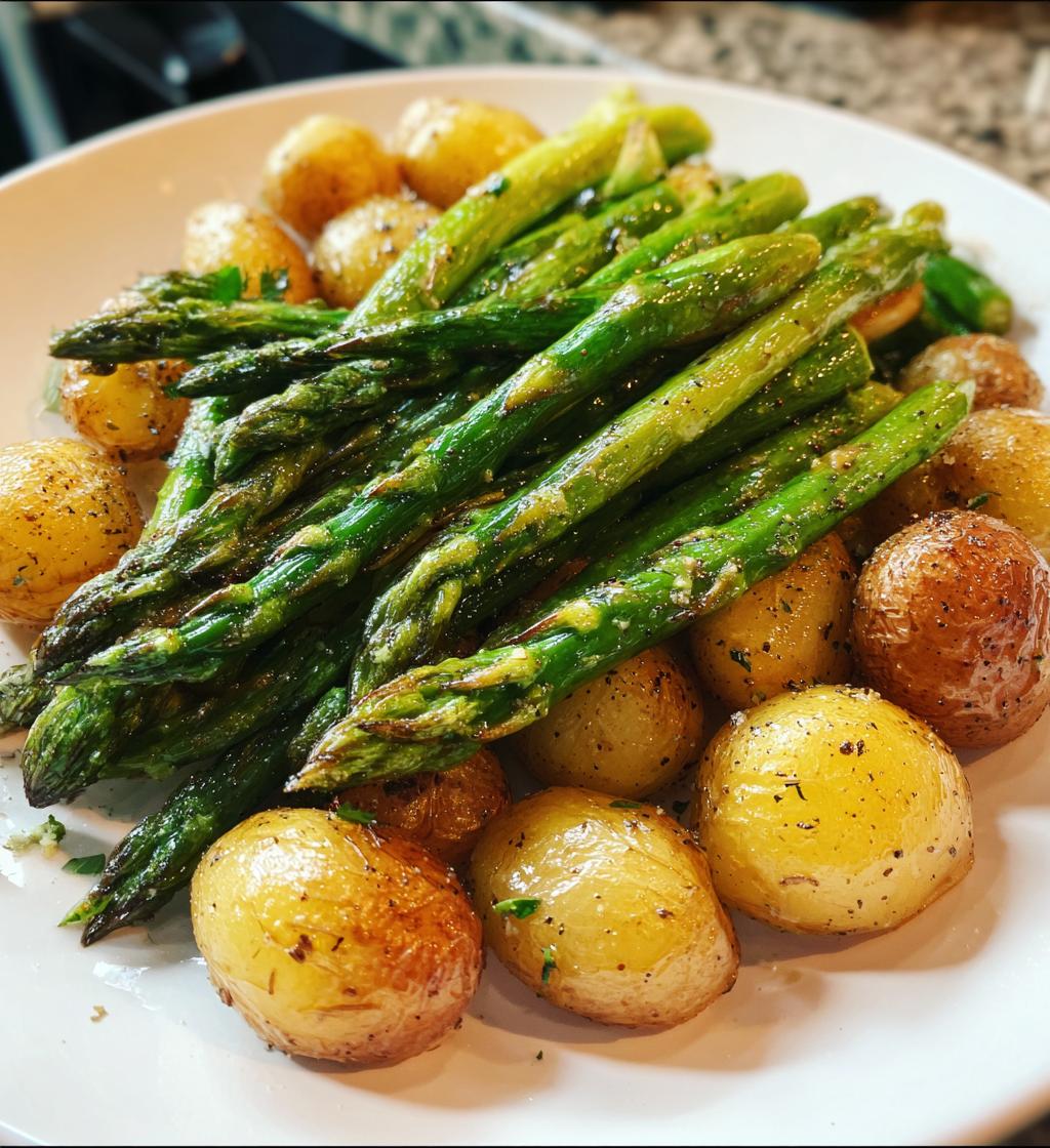 roasted asparagus and potatoes