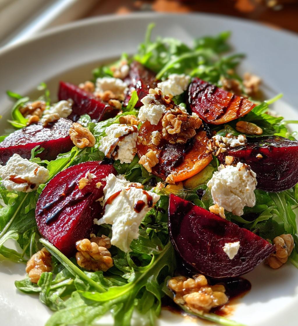 roasted beet and arugula salad