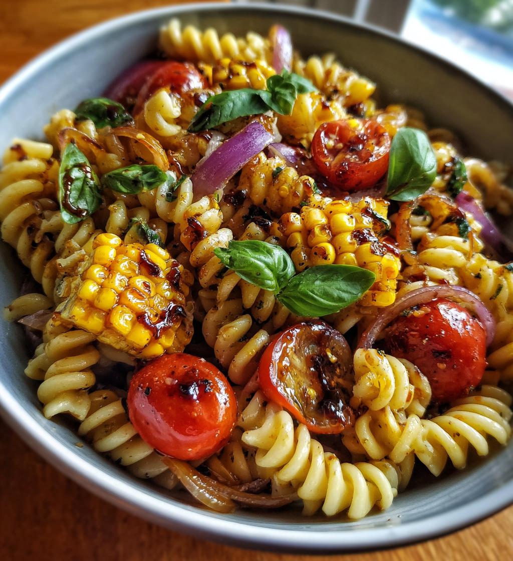 roasted corn and tomato pasta salad - detail 1