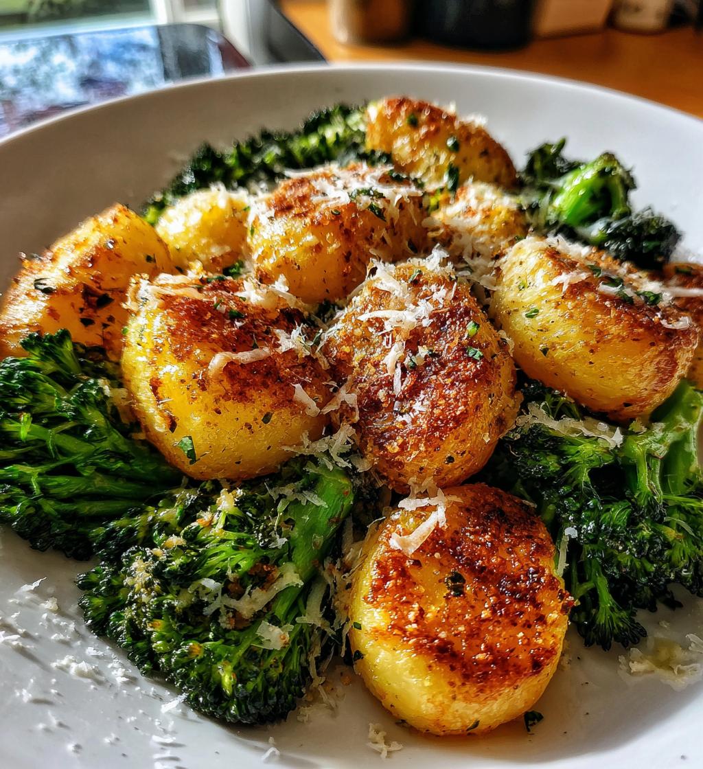 roasted parmesan potatoes and broccoli - detail 1