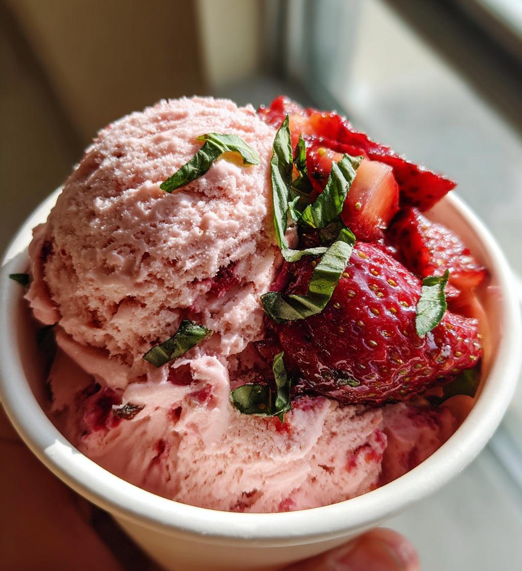 roasted strawberries lime basil ice cream