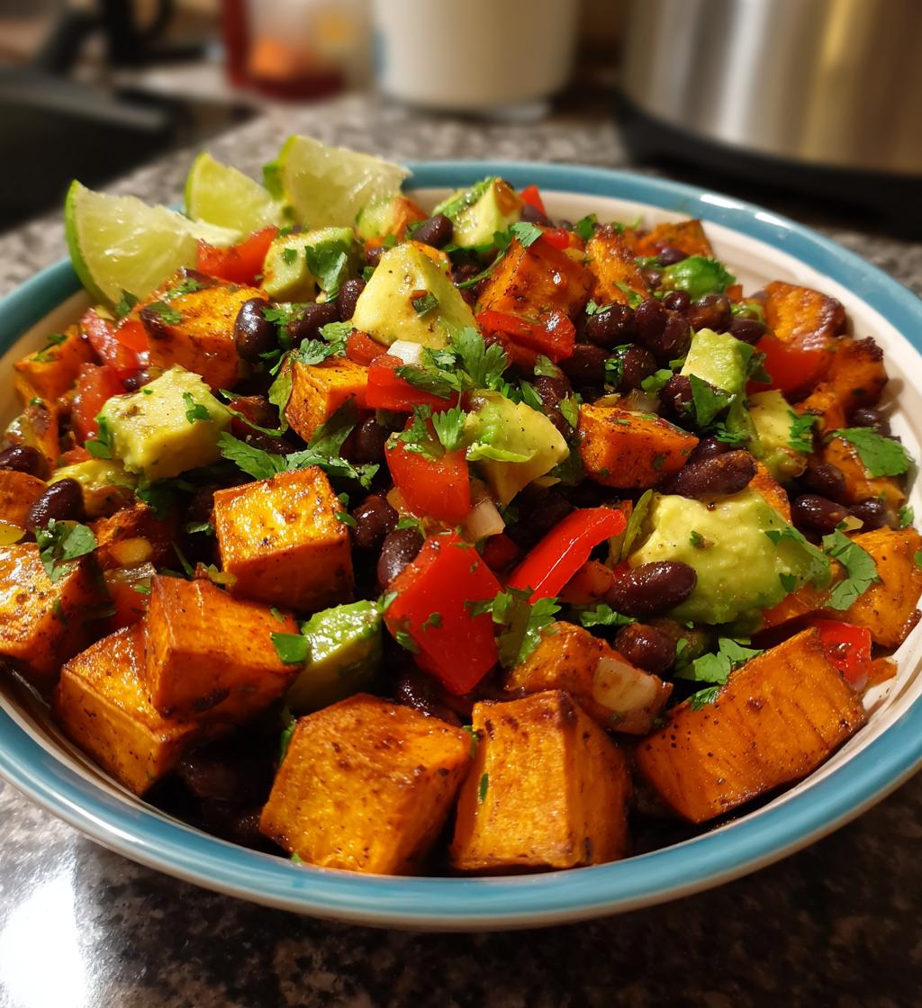 roasted sweet potato black bean salad