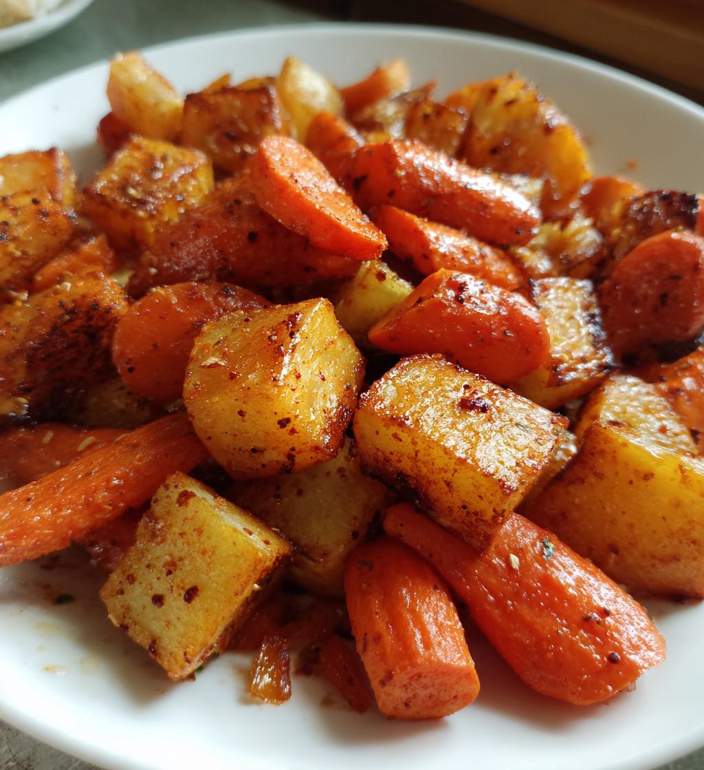 roasted sweet potatoes and carrots