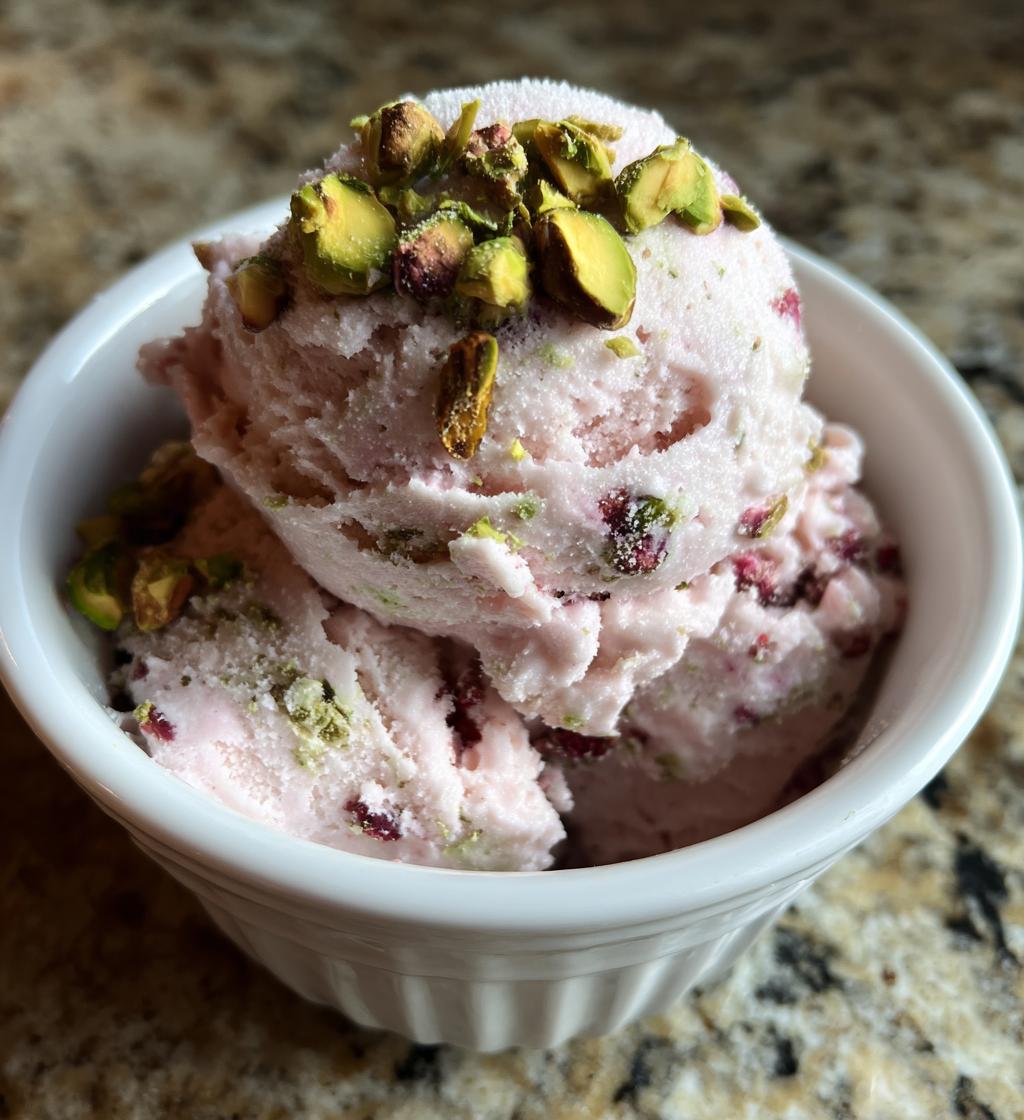 rose pistachio cheesecake ice cream