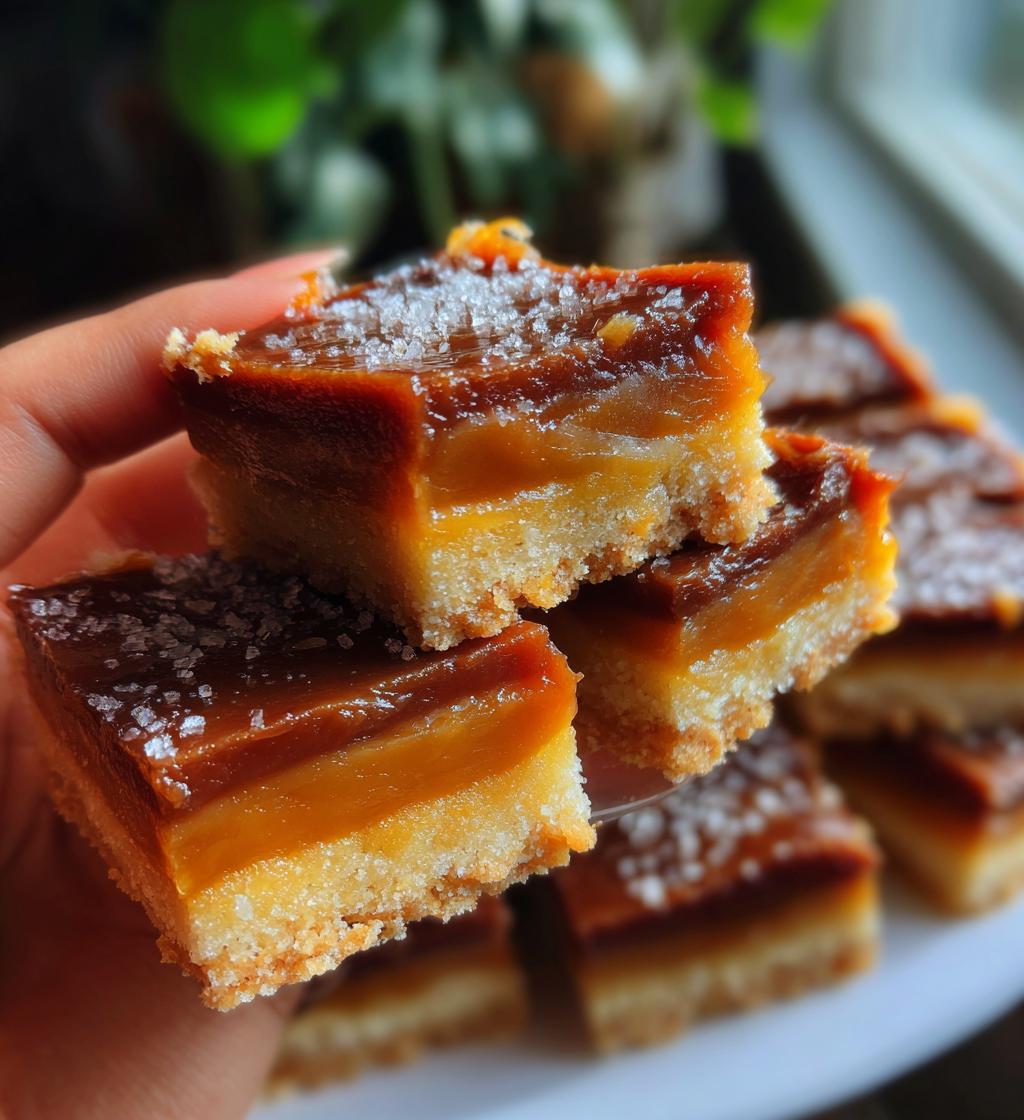 salted caramel shortbread bars